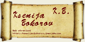 Ksenija Bokorov vizit kartica